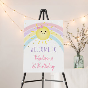 Sunshine Rainbow Pastel Birthday Welcome Foam Board