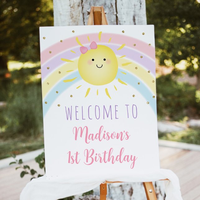 Sunshine Rainbow Pastel Birthday Welcome Foam Board (Creator Uploaded)