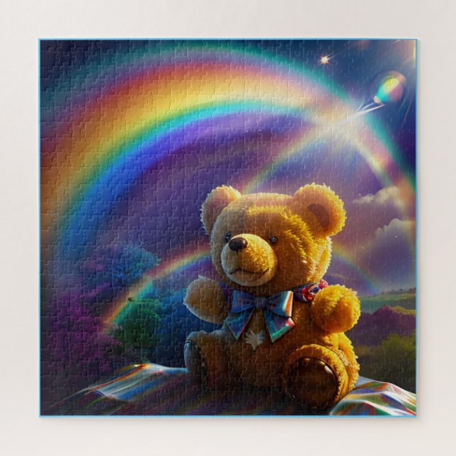 Sunshine Rainbow Teddy Bear Wonderland Jigsaw Puzzle (Vertical)