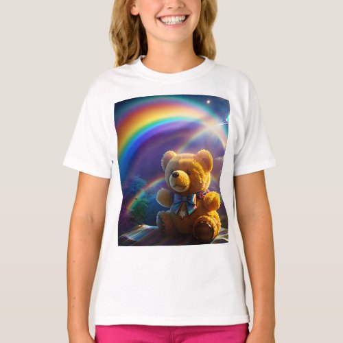 Sunshine Rainbow Teddy Bear Wonderland T_Shirt