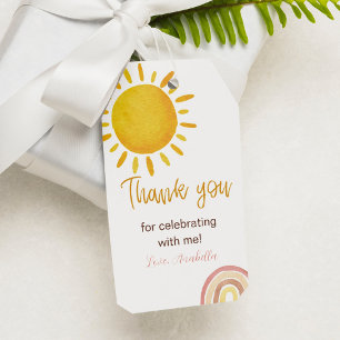 Sunshine Rainbow Thank You Tag Birthday Party
