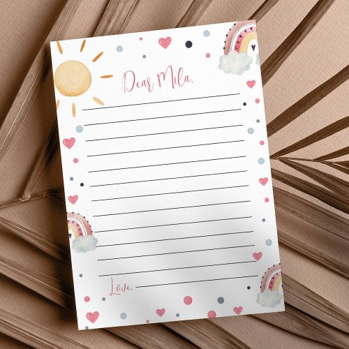 Sunshine Rainbow Time Capsule Note Message Card