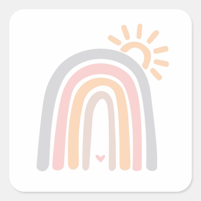 Sunshine & Rainbows Square Sticker (Front)