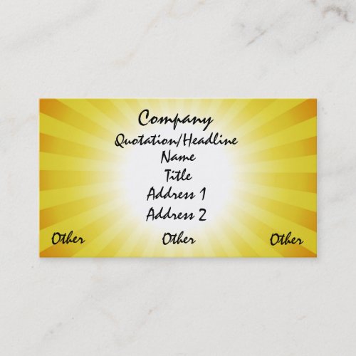 Sunshine Rays Business Cards