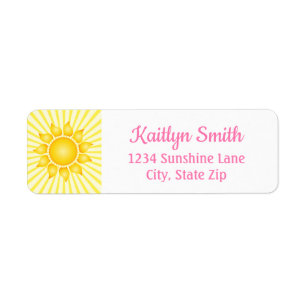 Sunshine Return Address Label