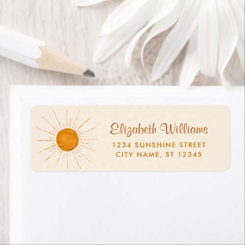 Sunshine Return Address Label