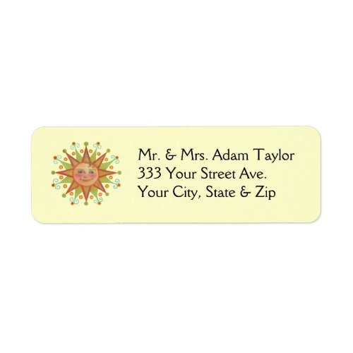 Sunshine Return Address Label