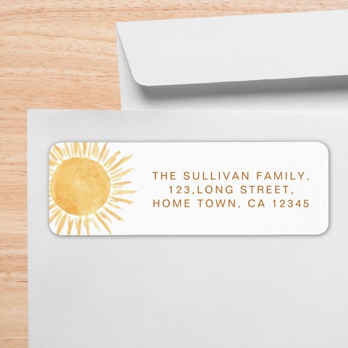 Sunshine Return Address Label