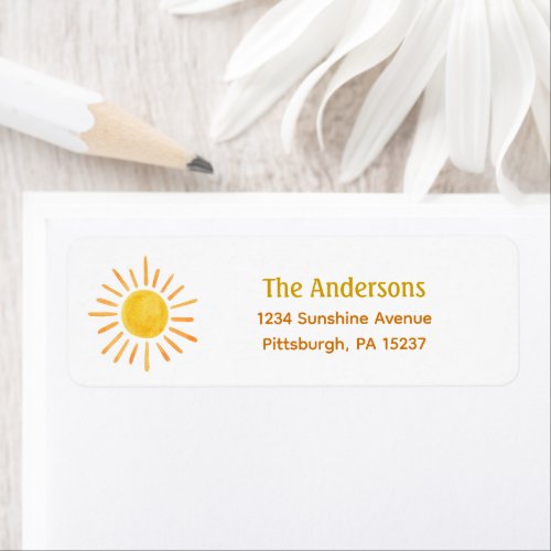 Sunshine Return Address Label