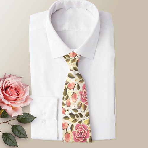 Sunshine roses  neck tie