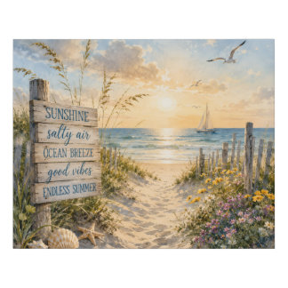 Sunshine & Salty Air Faux Canvas Print