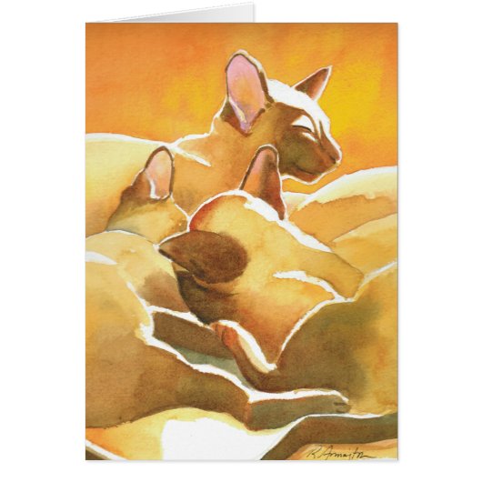 Sunshine Siamese Cats Cards (Front)