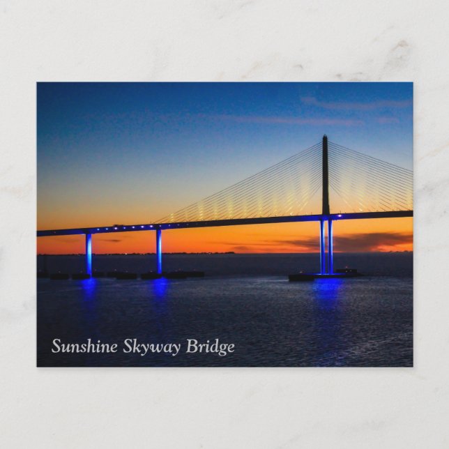 Sunshine Skyway Bridge,Florida Sunset Postcard (Front)