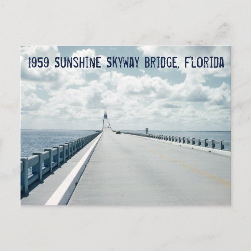 Sunshine Skyway Bridge St Petersburg Florida 1959 Postcard