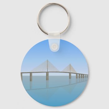 Sunshine Skyway Bridge: Tampa Bay: Keychain by spiritswitchboard at Zazzle