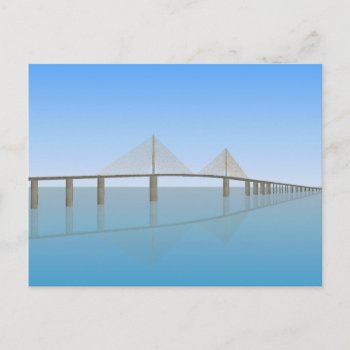 Sunshine Skyway Bridge: Tampa Bay: Postcard by spiritswitchboard at Zazzle