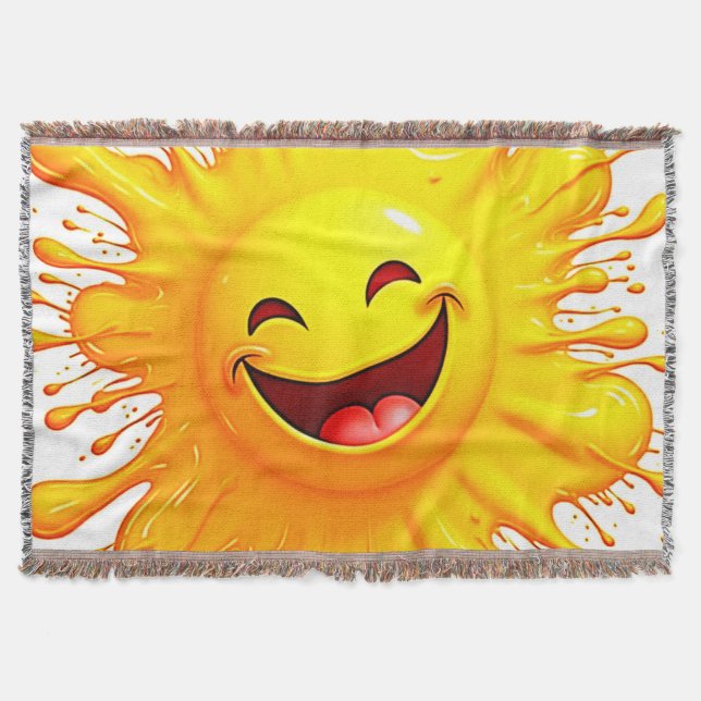 Sunshine Smiles: Bursting Joy Throw Blanket (Front)