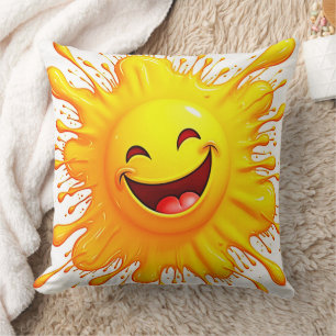 Sunshine Smiles: Bursting Joy Throw Pillow