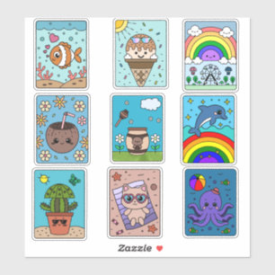 Sunshine & Smiles: Kids' Summer Fun Sticker Pack!