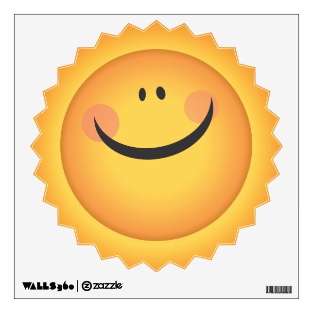 Sunshine Smiliey Sun Face Kids Room Wall Decal (Front)