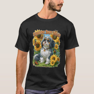 Sunshine Sniff Squad Dog And Sunflowers T-Shirt