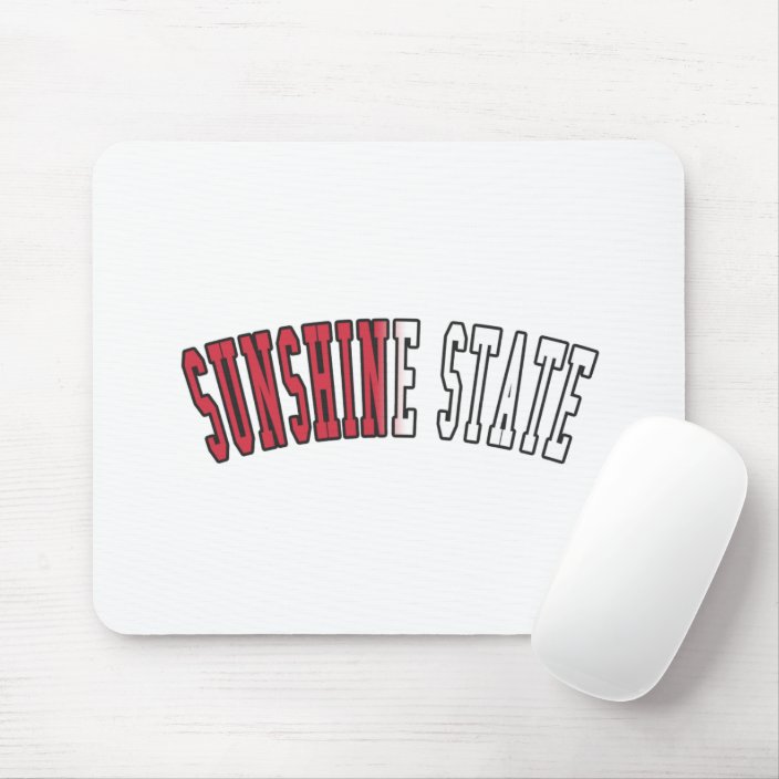 Sunshine State in State Flag Colors Mouse Pad