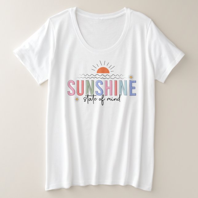 Sunshine State Of Mind Plus Size T-Shirt (Design Front)
