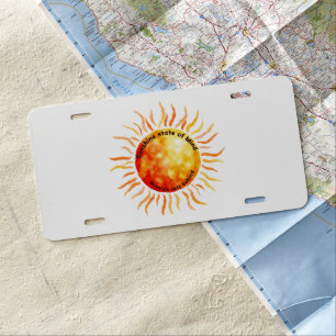 Sunshine state of Mind, Worries left behind License Plate