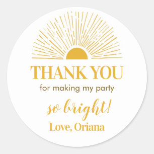 Sunshine Sticker Labels Birthday Baby Shower
