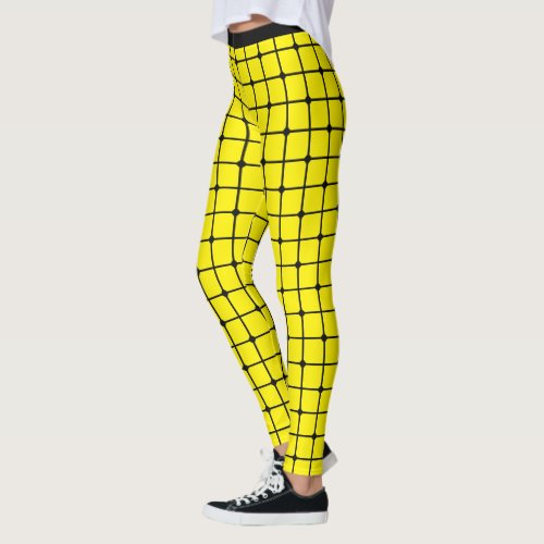 Sunshine Style Yellow Net Design Womens Leggings