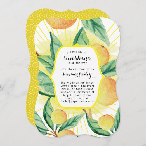 Sunshine Summer Baby Shower Invitations