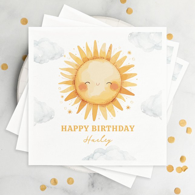 Sunshine Summer Kids Birthday Party Napkins (Creator Uploaded)