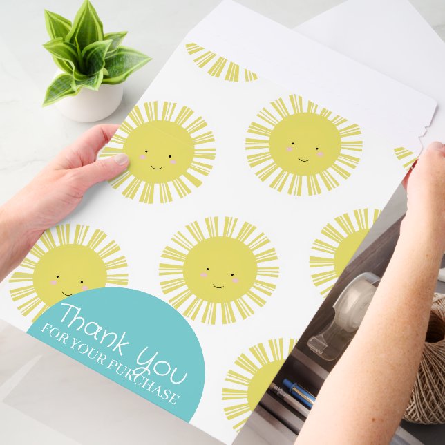 Sunshine Summer Pattern Thank You Business Envelope Mailers (Desk)