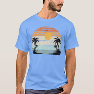 Sunshine Summer Vibes Palm Trees Beach Retro Tropi T-Shirt