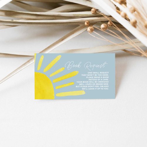 Sunshine Sun Baby Shower Book Request  Enclosure Card