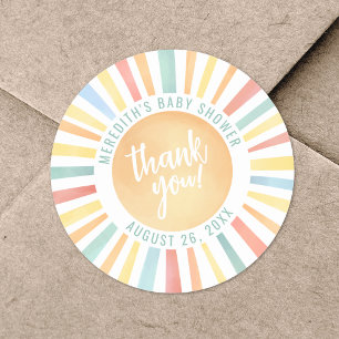 Sunshine Sun Baby Shower Classic Round Sticker