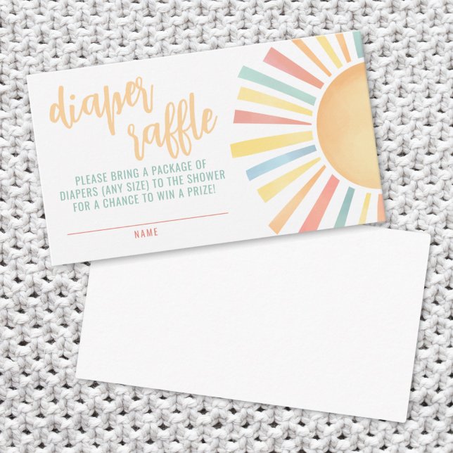 Sunshine Sun Baby Shower Diaper Raffle Enclosure Card (Sunshine Sun Baby Shower Diaper Raffle Enclosure Card)