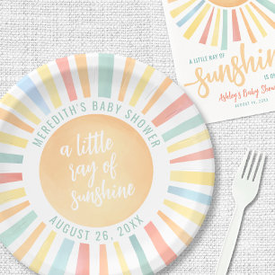 Sunshine Sun Baby Shower Paper Plates