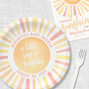 Sunshine Sun Baby Shower Paper Plates