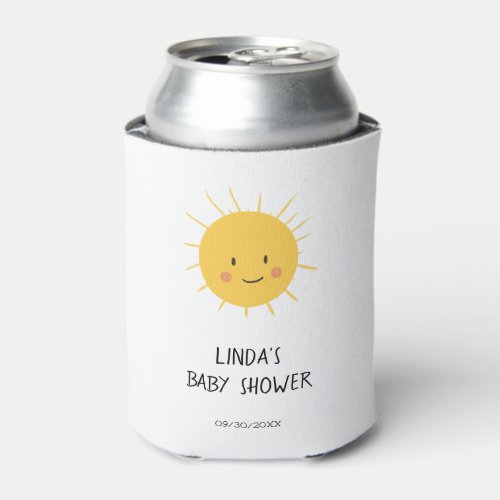 Sunshine Sun Baby Shower Pool Party  Can Cooler