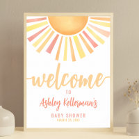 Sunshine Sun Baby Shower Welcome Sign