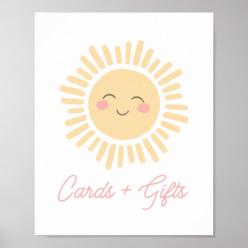 Sunshine Sun Birthday Party Cards and Gifts Sign