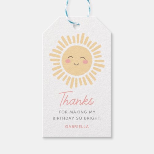 Sunshine Sun Birthday Party Gift Tags