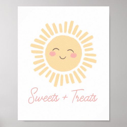 Sunshine Sun Birthday Party Sweets and Treats Sign