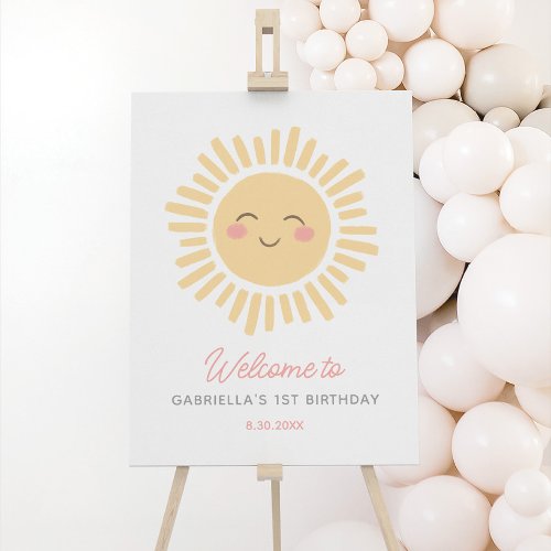 Sunshine Sun Birthday Party Welcome Sign