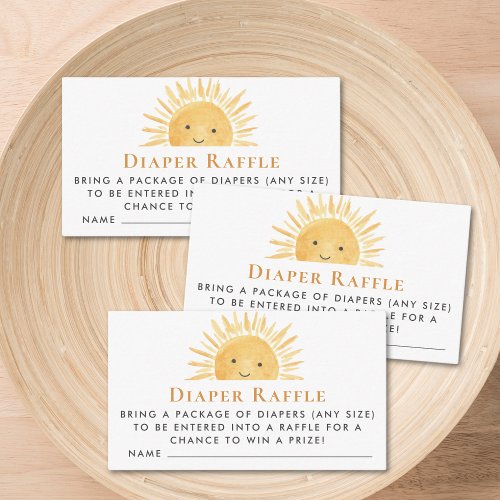 Sunshine Sun Diaper Raffle Enclosure Card