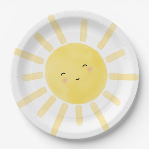 Sunshine sun minimalist birthday party paper plates