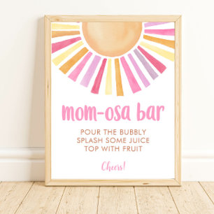 Sunshine sun mom-osa bar girl baby shower sign