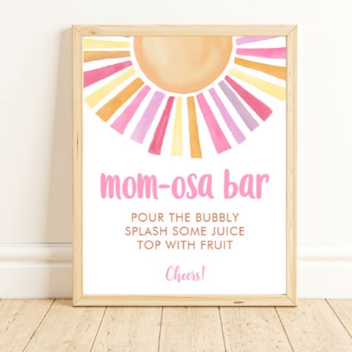 Sunshine sun mom_osa bar girl baby shower sign