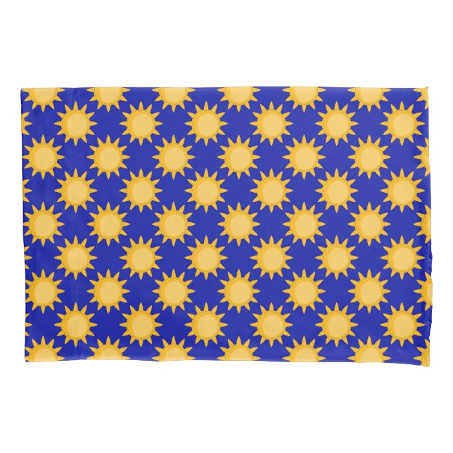 Sunshine Sun Pattern Design On Blue  Pillow Case (Front)